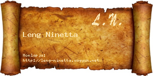 Leng Ninetta névjegykártya